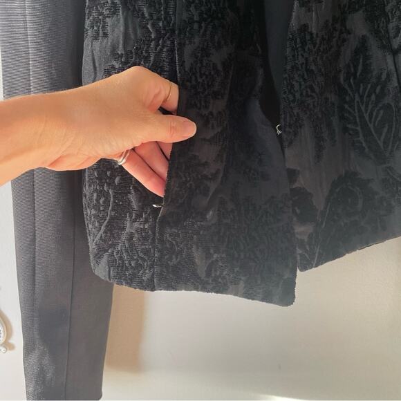 W118 by Walter Baker Black Jacquard Brocade Cropped Jacket M - Picture 5 of 11